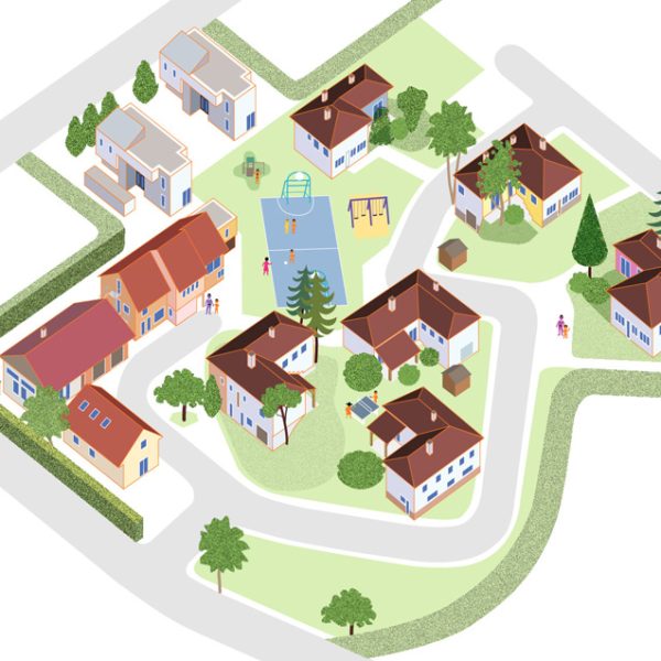 Plan de situation du village dans Obernai